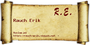 Rauch Erik névjegykártya